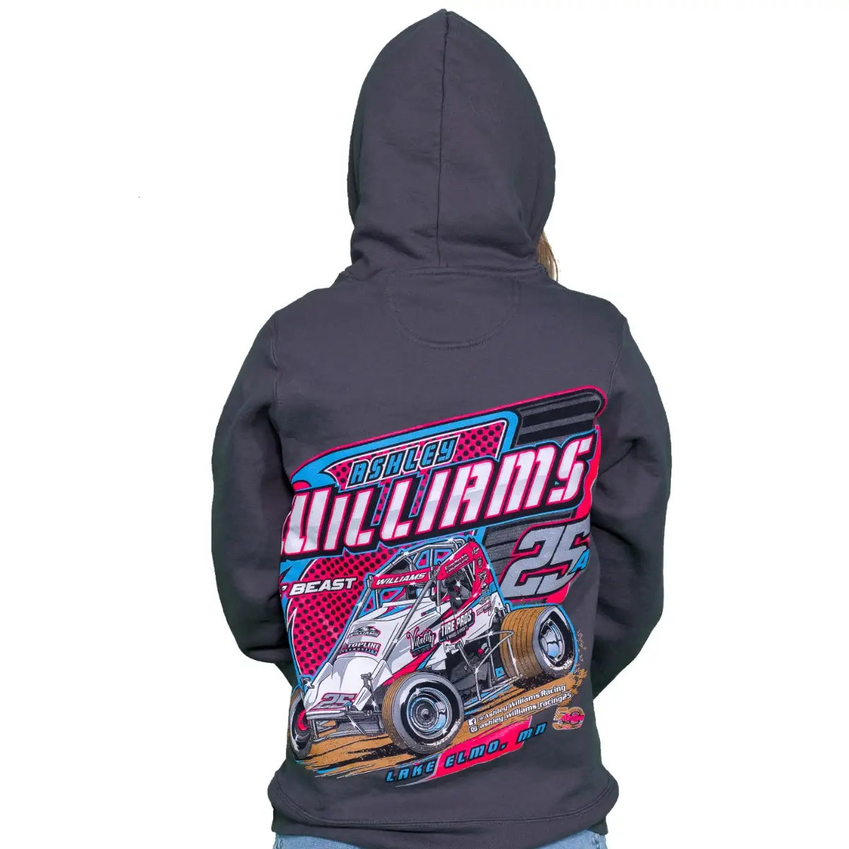Ashley Williams Dark Gray Hoodie Back (1)