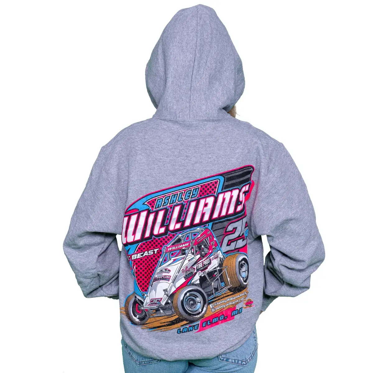 Ashley Williams Light Gray Hoodie Back (1)